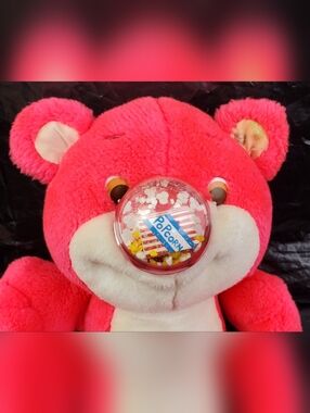 Playskool VTG 1987 Nosy Bear Popper Red Popcorn Nose Plush Stuffed Animal - GUC